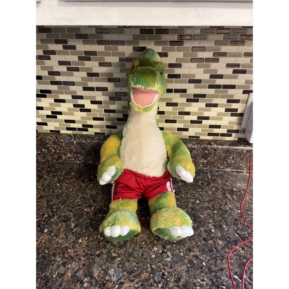 Build a Bear T-Rex Dinosaur Green 19" Plush. Sports Shorts, Makes‎ Noise